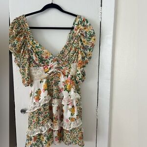 For Love & Lemons Rosalyn Floral Minidress